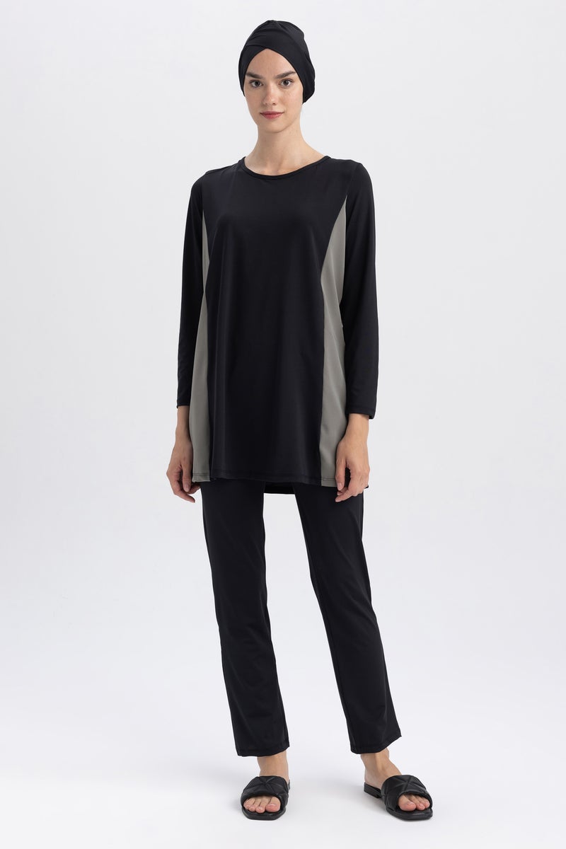 DeFacto Black Woman Regular Fit 3 piece Burkini Casual - Image 4