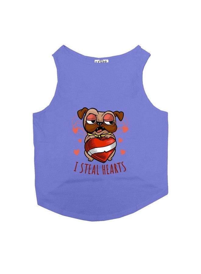 Pet I Steal Hearts Printed Dog Round Neck Sleeveless Vest Tank T-Shirt/Tees Apparel/Clothes/Tees Gift For Dogs/Lavender/Xxl (Saint Bernard, Great Dane Etc.)