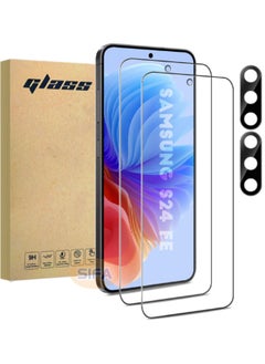 Glass [2+2 Pack] HD Clear Tempered Glass Screen Protector + Black Camera Lens Protector for Samsung Galaxy S24 FE 6.7",  Touch Sensitive, HD 9H Hardness Bubble Free Scratch Resistant, Case Friendly (Boxed, 2+2 PCS)  - Image 1