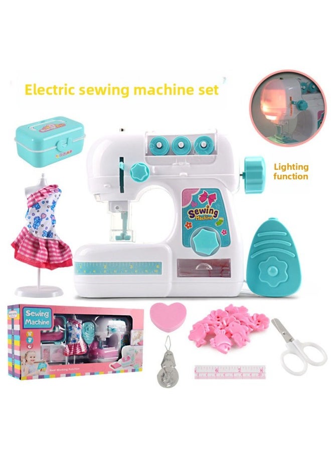 Generic - Children's DIY Electric Sewing Machine Simulation Lamp Household Toy Doll House Set Girl Toy Flashlight Plastic Material-Specifications:7923 - Image 1