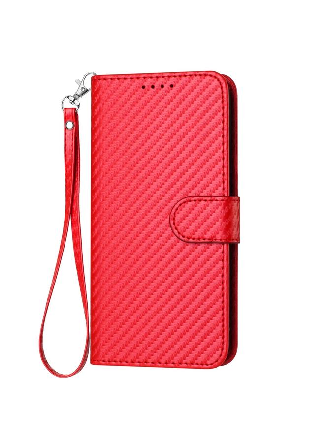 S-TOP Case For Samsung Galaxy A50 / A50s YX0070 Carbon Fiber Buckle Leather Phone Case with Lanyard - Image 2
