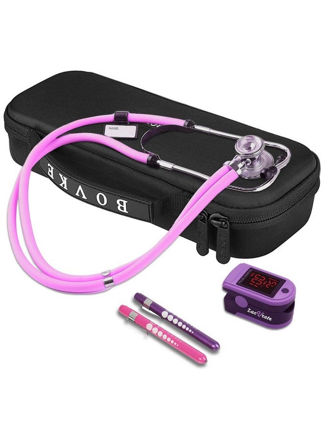 bovke Stethoscope Case For 3M Littmann Classic Iii Monitoring Lightweight Ii S.E Cardiology Iv Diagnostic Stethoscopes Extra Room Fits Pen Light Scissors Pulse Oximeter Nurse Accessories Black  - Image 5