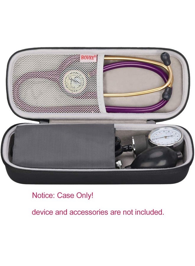 bovke Stethoscope Case For 3M Littmann Classic Iii Monitoring Lightweight Ii S.E Cardiology Iv Diagnostic Stethoscopes Extra Room Fits Pen Light Scissors Pulse Oximeter Nurse Accessories Black  - Image 2