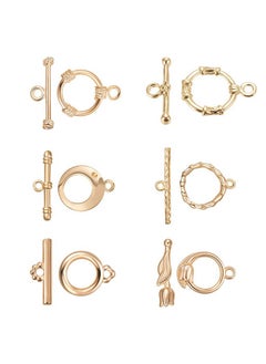 12 Sets 18K Gold Plated Toggle Clasp For Necklace Bracelet Jewelry Making 6 Mixed Style - pzsku/Z078B43CBBACEBC26E120Z/45/_/1720072682/ea780355-f610-4f2e-a1a3-dd57db56ee0d