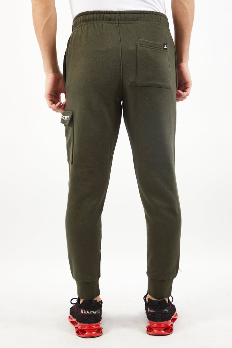 DKNY Sport سروال رياضي للرجال، مناسب للتدريب، زيتوني - Image 4