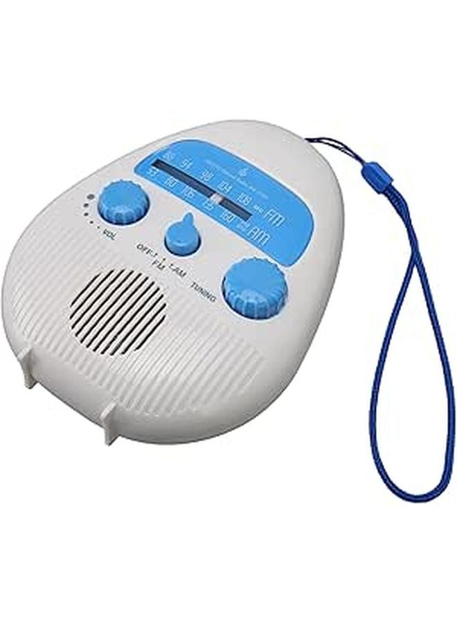 راديو محمول للاستحمام مع AM/FM ومكبر صوت مدمج، صوت واضح، مادة ABS، يعمل بالبطارية - Image 1