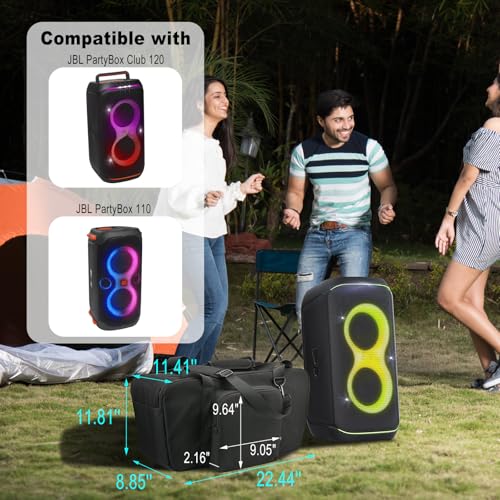 TXEsign Travel Case Storage Bag for JBL PartyBox Club 120 and PartyBox 110 Party Speaker, Portable Speaker Tote Bag Carry Case Protective Hand Bag with Shoulder Strap and Accessories Pocket - Image 4