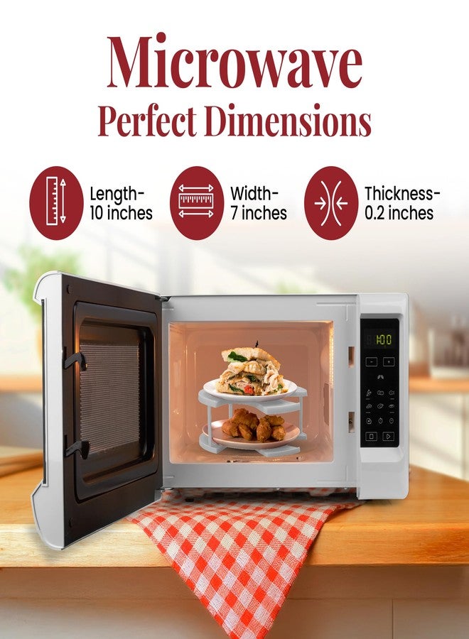DoubleWave Neutral Standard two tier microwave plate stacker | Microwave folding tray for better cooking efficiency | Food Grade Safe and BPA Free plate stacker for health conscious families (Large) - Image 4