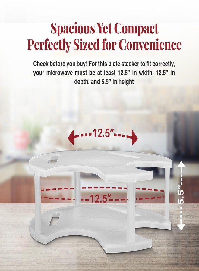 DoubleWave Neutral Standard two tier microwave plate stacker | Microwave folding tray for better cooking efficiency | Food Grade Safe and BPA Free plate stacker for health conscious families (Large) - Image 3