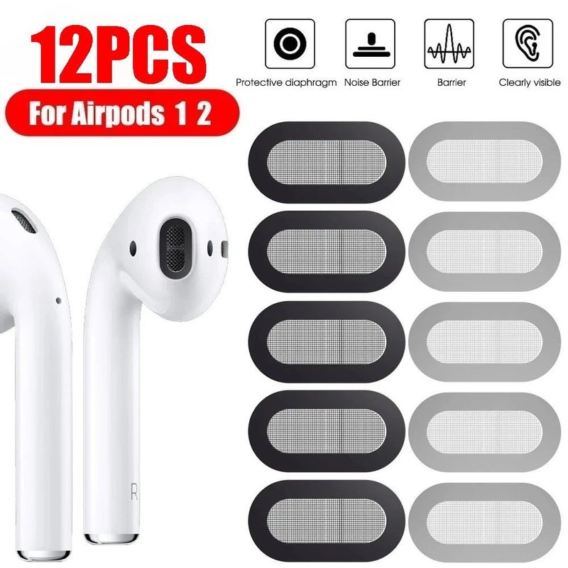 1-12pcs Dust Filter Net for Airpods 1/2 Replaceable Adhesive Earpiece Port Dustproof Steel Soft Mesh Net for Apple Earphone 5 6 - Image 1