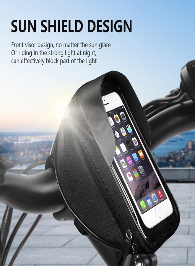 Qlife Bike/Bicycle Phone Front Frame Bag, Cycling Pouch with Rain Cover,Waterproof Bike Phone Holder, Bicycle Top Tube Bag, Bike Accessories for Phones up to 7" - Image 3