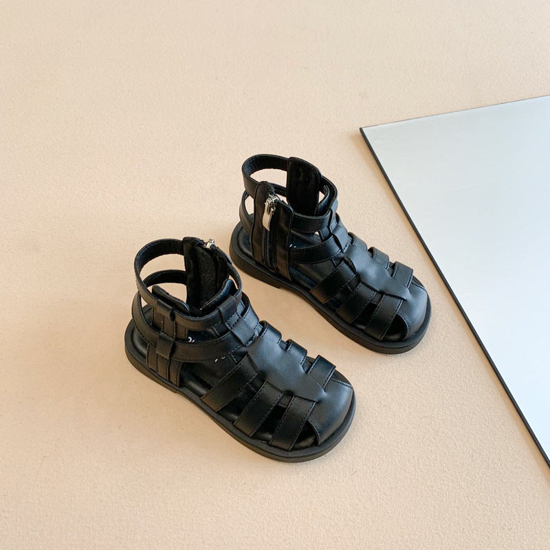 Girls' Roman Shoes 2025 Style Baotou Woven Princess Shoes Korean Style Fashionable All-Match Casual Baby Shoes - Image 4