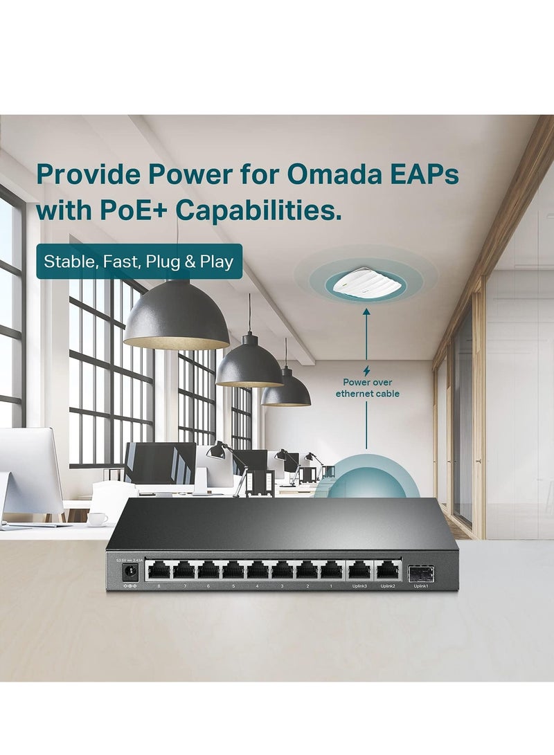 TP-Link TL-SL1311MP محول إيثرنت سريع 8 منافذ 10/100Mbps PoE مع 8 منافذ PoE+ 124W، مع 2 منفذ جيجابت صاعد + 1 منفذ SFP وضع استعادة PoE و وضع العزل - Image 4