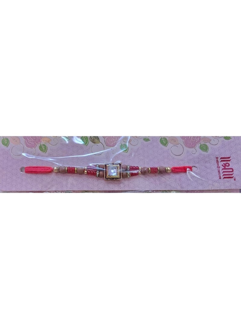 Shreeji Traditional Rakhi for Brother – Handcrafted Beaded Thread, 30 cm - Image 2