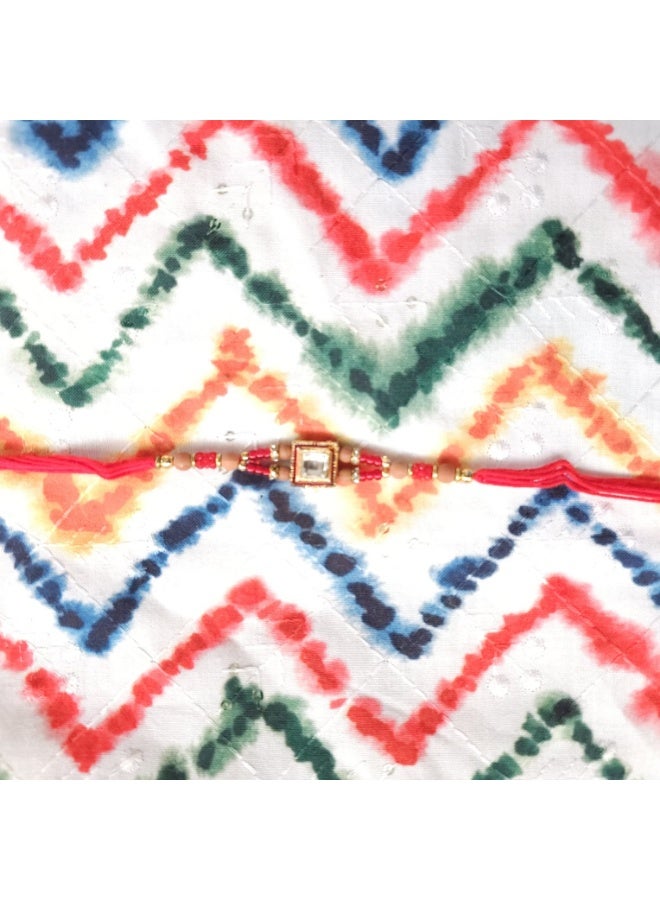Shreeji Traditional Rakhi for Brother – Handcrafted Beaded Thread, 30 cm - Image 4