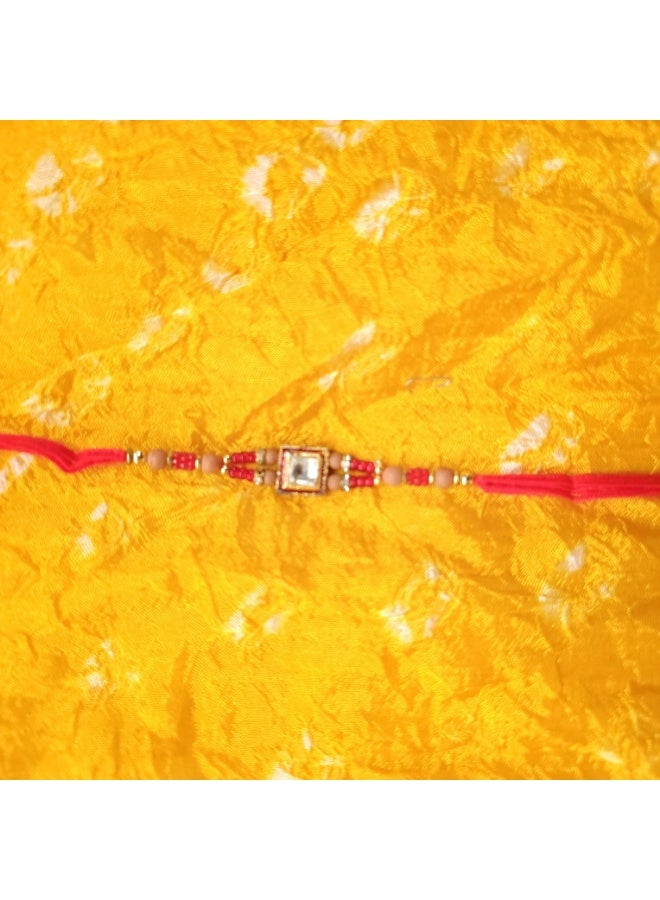 Shreeji Traditional Rakhi for Brother – Handcrafted Beaded Thread, 30 cm - Image 3