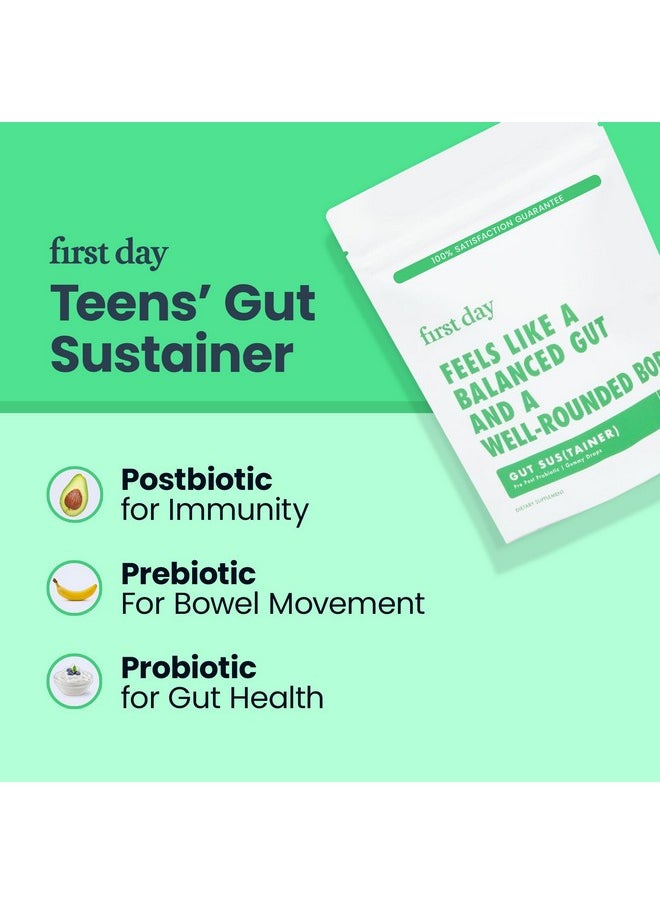 FIRST DAY - FIRST DAY Teens’ Gut Sustainer Tribiotic Gummies - 3-in-1 Prebiotic, Probiotic & Postbiotic Supplement - Supports Digestive, Skin, Oral & Immune Health, Nutrient Absorption & Growth - 60-Day Supply - Image 1