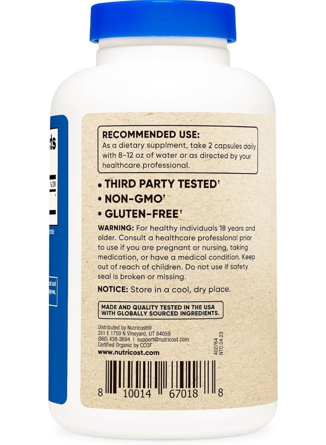 Nutricost Organic Shiitake Mushroom Capsules 1000Mg, 90 Servings Certified Ccof Organic 180 Capsules - Image 4