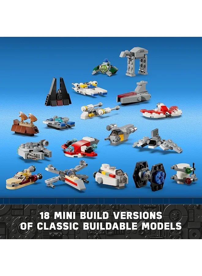 LEGO Star Wars Advent Calendar 2024 for Kids, Features 18 Collectible Mini Build Toys and 6 Character Minifigures, Christmas Holiday Gift Idea for 6 Plus Year Old Boys, Girls and Fans 75395
