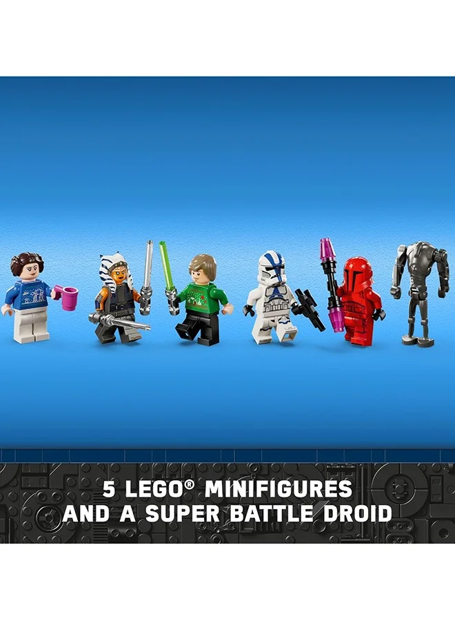 LEGO Star Wars Advent Calendar 2024 for Kids, Features 18 Collectible Mini Build Toys and 6 Character Minifigures, Christmas Holiday Gift Idea for 6 Plus Year Old Boys, Girls and Fans 75395
