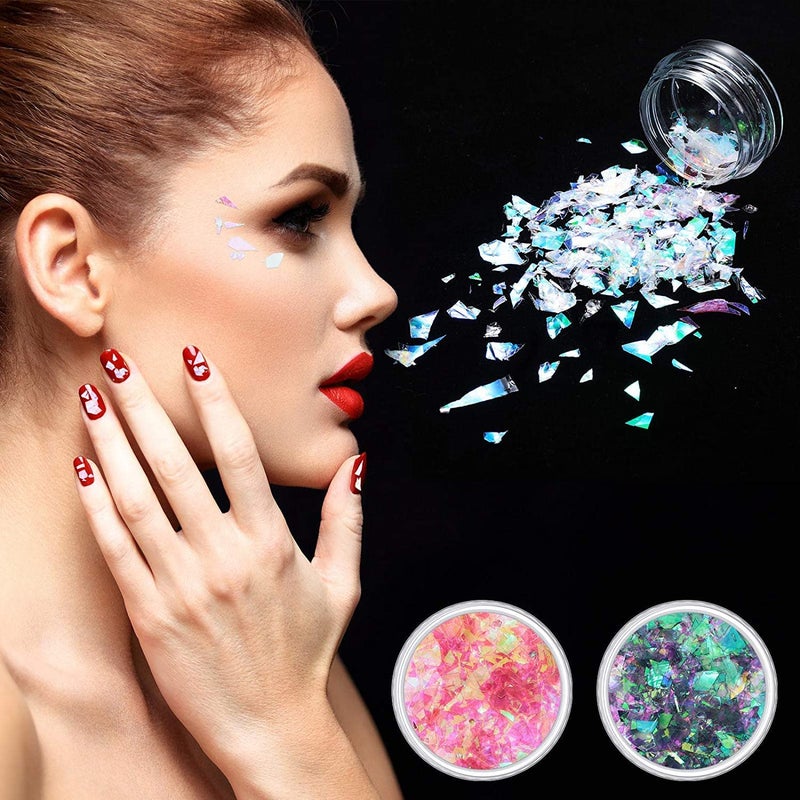 Elecsera 12 MultiColor Chunky Eyeshadow Glitter Nail Art Glitter Multicolor - Image 3