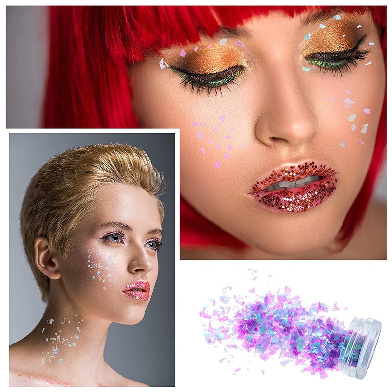 Elecsera 12 MultiColor Chunky Eyeshadow Glitter Nail Art Glitter Multicolor - Image 4