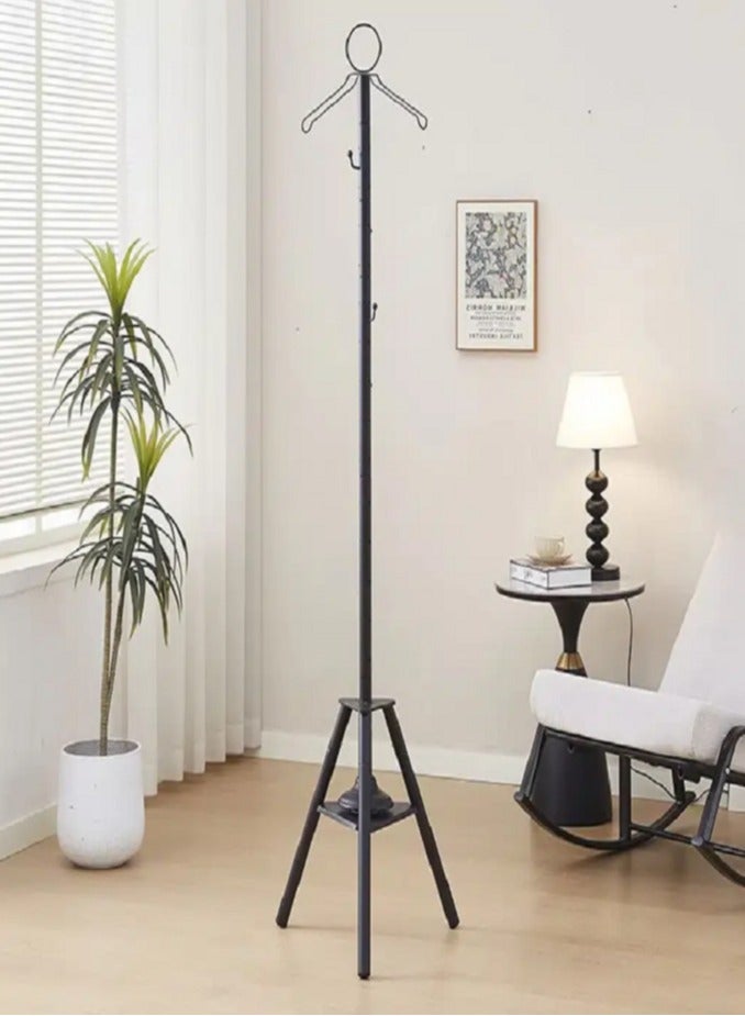 ليفي حامل مبخرة ملابس، علاقة ملابس بطول 175 سم، للكندورة والعباءة والثوب، مع فتحات للبخار، وإزالة التجاعيد، وإطار دعم للبخور، قابل للطي، ومحمول، لون أسود - Image 2