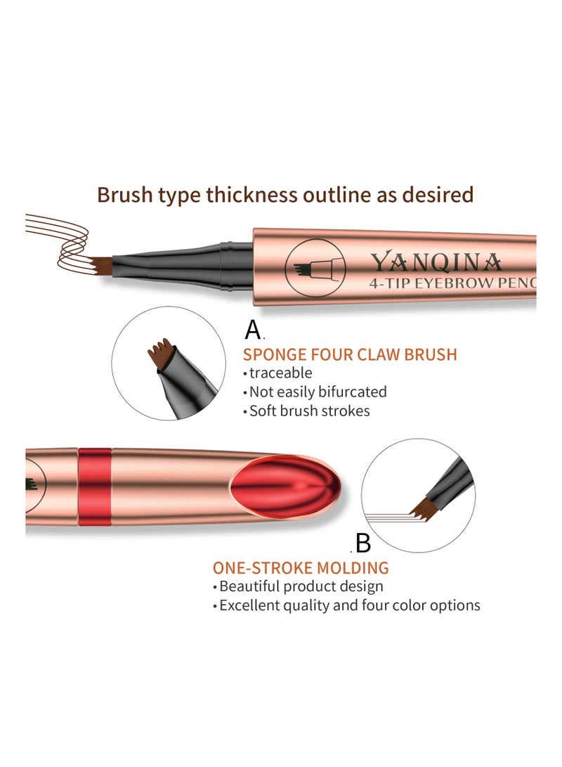 Excefore Eyebrow Pencils, Eye Makeup Pencils Long Lasting Waterproof Micro 4-Point Lifter and Microblading Pencil Perfect Brows - Image 2