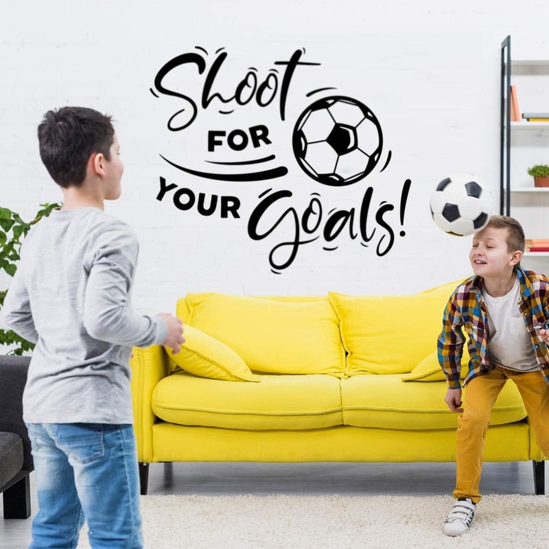 Wall4Stickers ملصق حائط كرة قدم "اسعَ لتحقيق أهدافك" للأولاد، ورق جدران جدارية لغرفة المعيشة، ملصقات ديكور، ملصق فينيل للأطفال، ملصقات للأولاد، ديكور المطبخ، إكسسوارات فنية للجدران، ملصقات لغرف المراهقين، الرياضة وصالة الألعاب الرياضية - Image 4