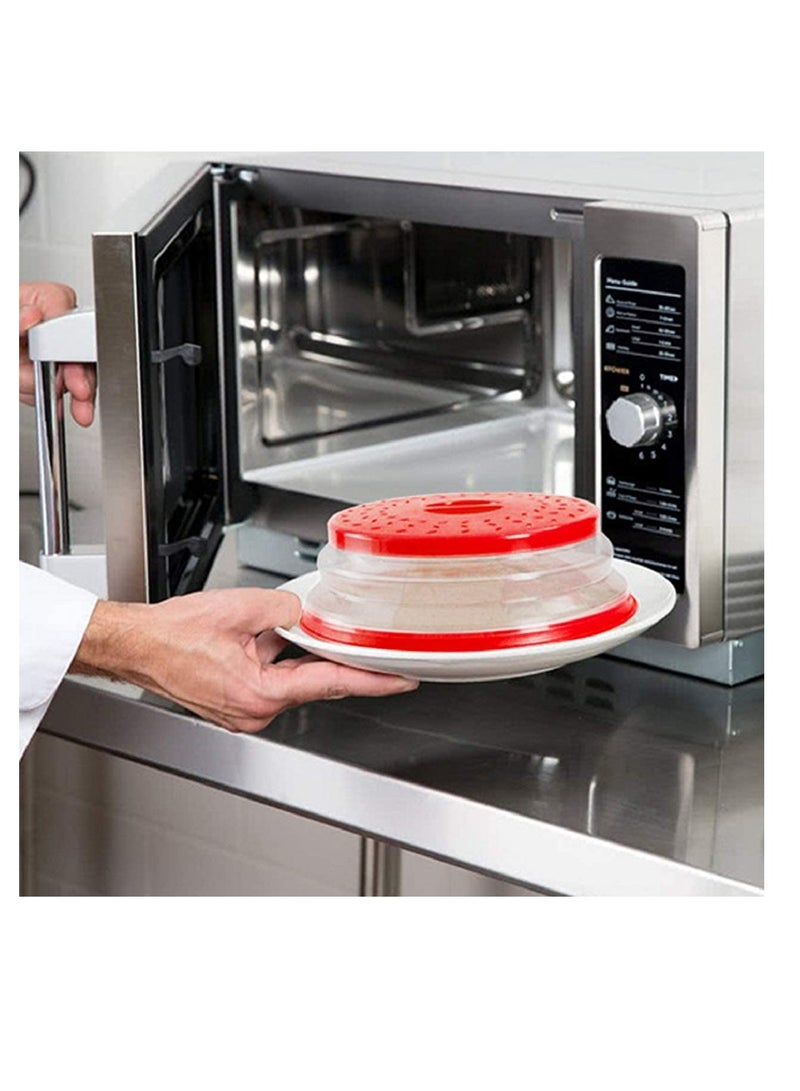 Excefore Microwave Splatter Cover Vented Collapsible Microwave Food Cover With Easy Grip Handle, Dishwasher-Safe, BPA-Free Silicone & Plastic, 10.5" Round - Image 5