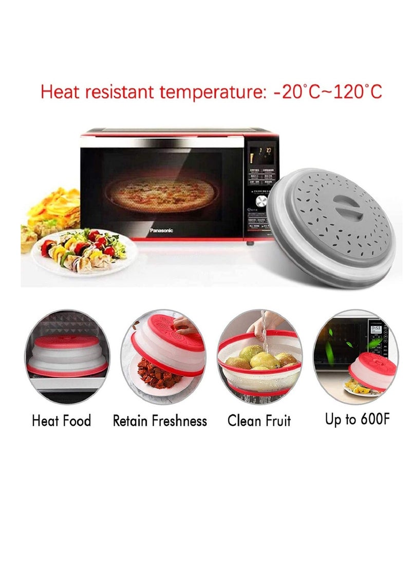 Excefore Microwave Splatter Cover Vented Collapsible Microwave Food Cover With Easy Grip Handle, Dishwasher-Safe, BPA-Free Silicone & Plastic, 10.5" Round - Image 4