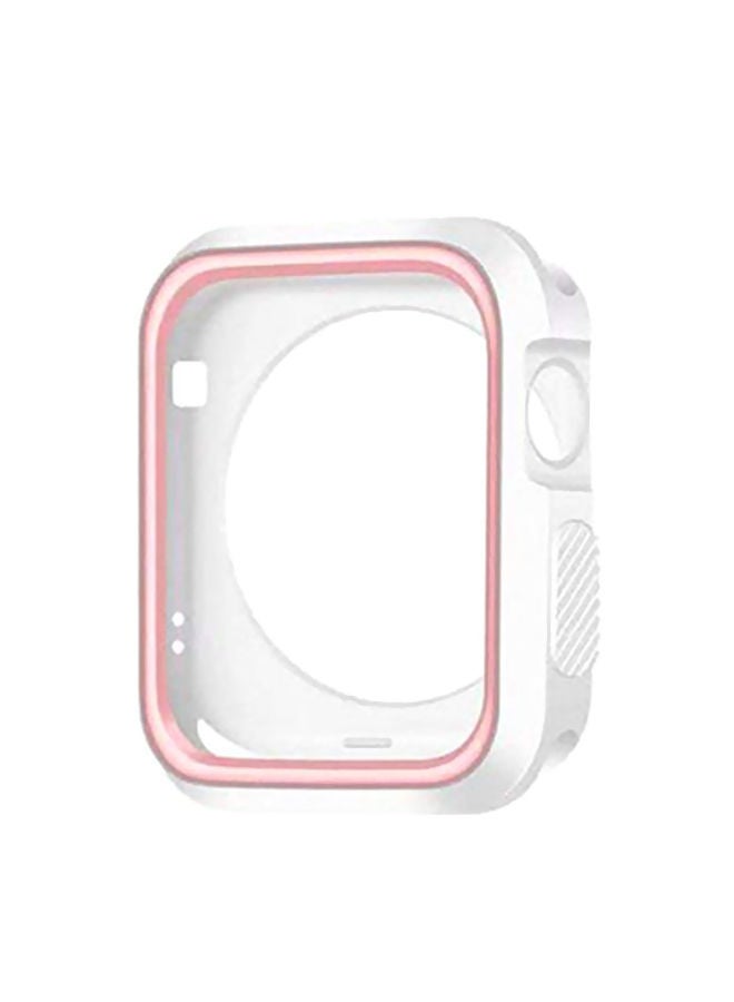 NIBEMINENT Protective Case Cover For Apple Watch Series 3 42 mm White/Pink - Image 1