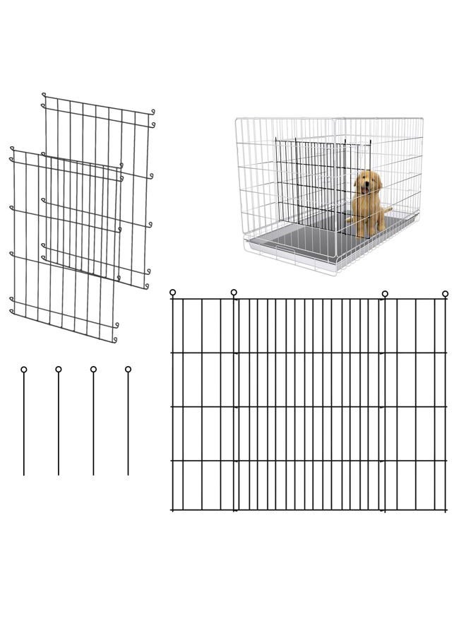 MENGSTER 2-Pack Adjustable Metal Dog Crate Divider Panels - Multi-Dog Separation, Black Pet Cage Partition, Easy Install Non-Scratch Design for 24" Small Crates - Image 1