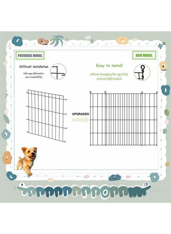 MENGSTER 2-Pack Adjustable Metal Dog Crate Divider Panels - Multi-Dog Separation, Black Pet Cage Partition, Easy Install Non-Scratch Design for 24" Small Crates - Image 4