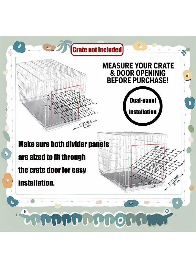 MENGSTER 2-Pack Adjustable Metal Dog Crate Divider Panels - Multi-Dog Separation, Black Pet Cage Partition, Easy Install Non-Scratch Design for 24" Small Crates - Image 3