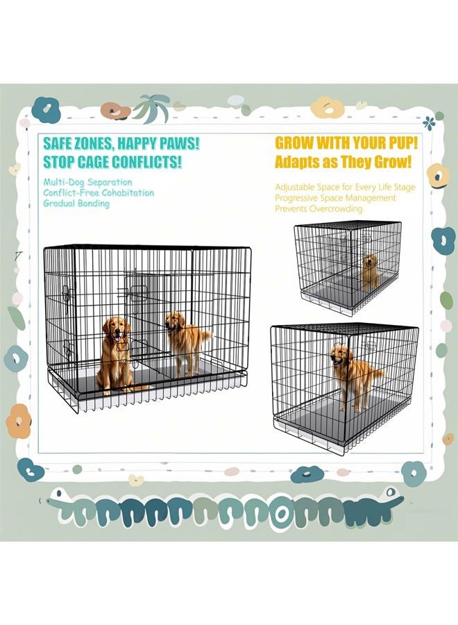 MENGSTER 2-Pack Adjustable Metal Dog Crate Divider Panels - Multi-Dog Separation, Black Pet Cage Partition, Easy Install Non-Scratch Design for 24" Small Crates - Image 5