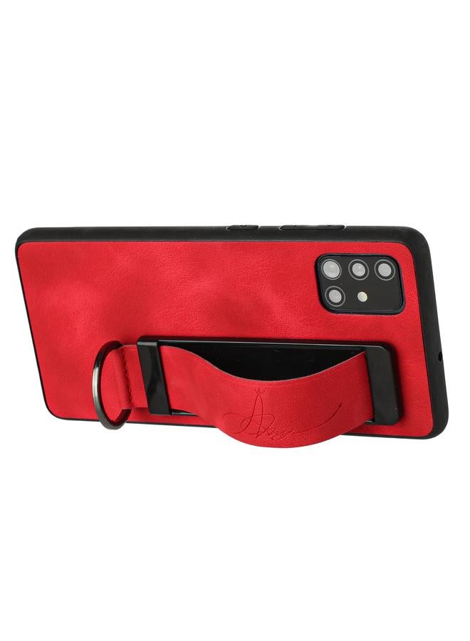 اس-توب جراب لهاتف Samsung Galaxy A71 مزود بسوار معصم وغطاء خلفي من الجلد - Image 3