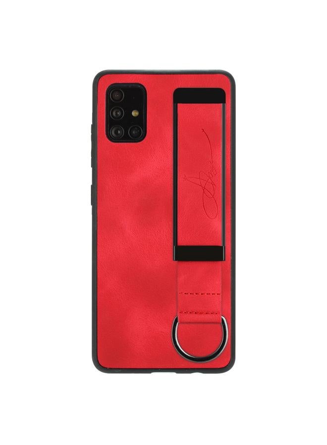 اس-توب جراب لهاتف Samsung Galaxy A71 مزود بسوار معصم وغطاء خلفي من الجلد - Image 2