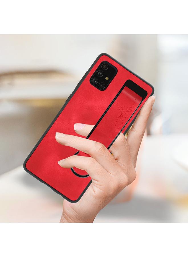 اس-توب جراب لهاتف Samsung Galaxy A71 مزود بسوار معصم وغطاء خلفي من الجلد - Image 5