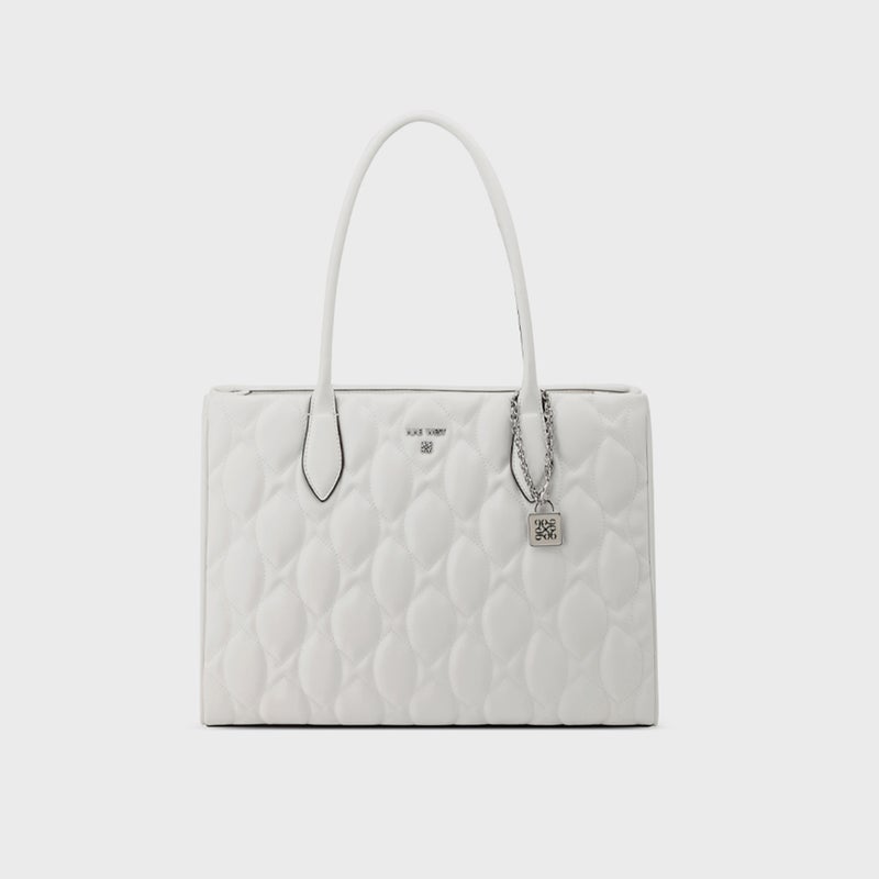 Quilted White Shoulder Bag for Women