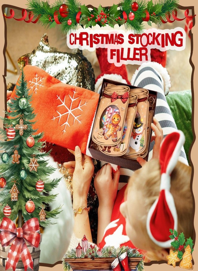 Watersay Christmas Party Favors for Kids 48 Pack Mason Jar Paper Card Bulk with 48 Treat Bags for DIY School Classroom Exchange Gifts Xmas Party Favors Holiday Supplies - Image 5