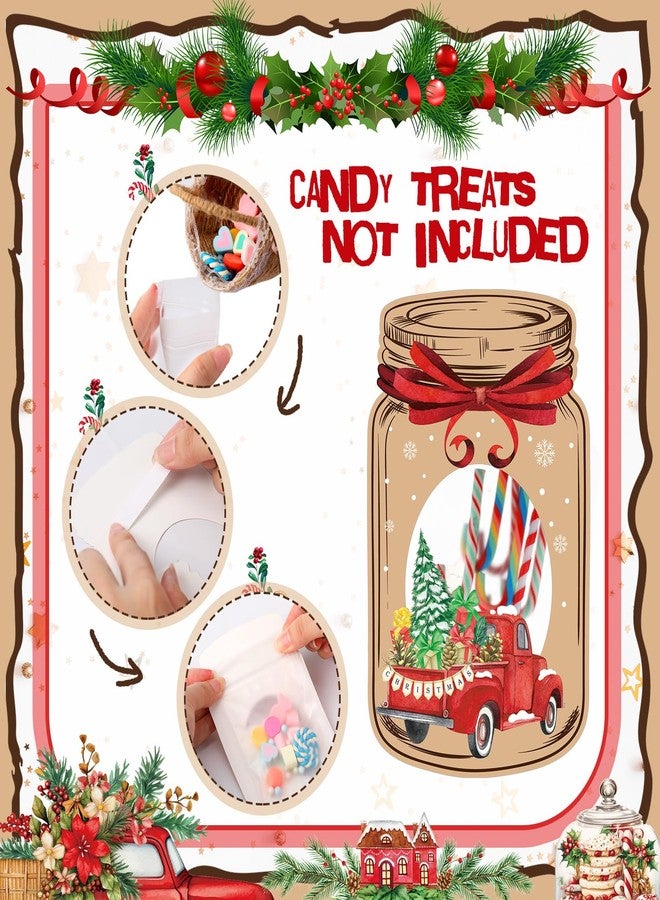 Watersay Christmas Party Favors for Kids 48 Pack Mason Jar Paper Card Bulk with 48 Treat Bags for DIY School Classroom Exchange Gifts Xmas Party Favors Holiday Supplies - Image 3