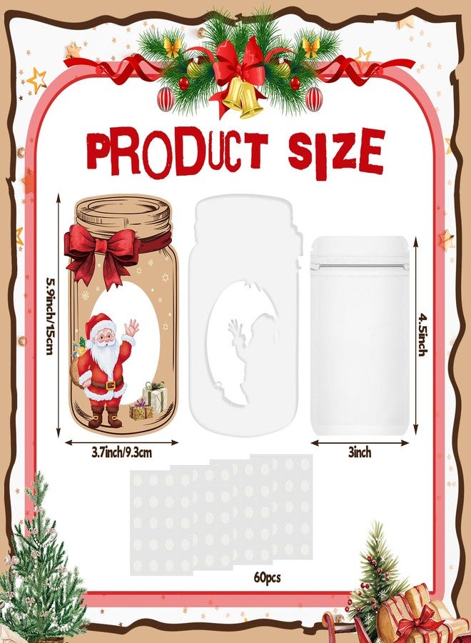 Watersay Christmas Party Favors for Kids 48 Pack Mason Jar Paper Card Bulk with 48 Treat Bags for DIY School Classroom Exchange Gifts Xmas Party Favors Holiday Supplies - Image 2