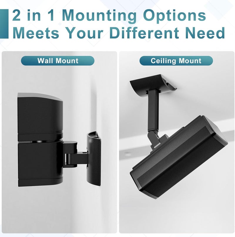 Yimaut Modern practical shape 2 Pack Ceiling/Wall Mount Bracket for Bose Cube Speaker, for UB-20, UB20 Series II, WB-50 II, Lifestyle 600, V35, V25, V10, T20, V20, V30, CineMate 520, CM520, Acoustimass Series Black Diverse purchase plan - Image 2
