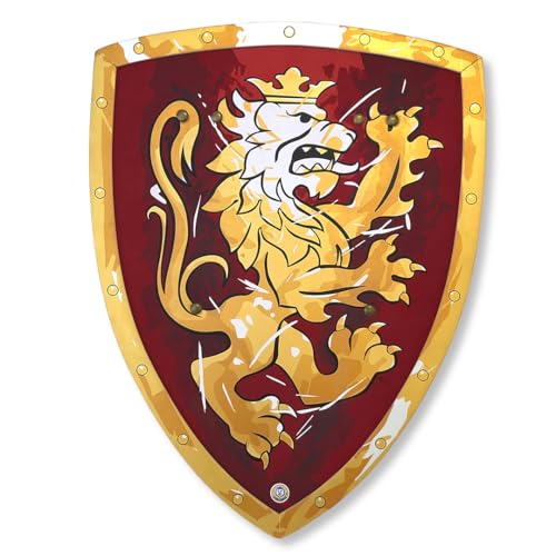 Liontouch Noble Knight Foam Shield for Kids RedLarge Age 38 177 x 138 in Medieval Pretend Play Toy with Golden Lion Theme Safe Battle Accessory for Dress Up Costumes for Boys - Image 1