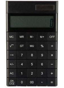 Valkyrie 12 Digit Solar Powered Desktop Calculator Slim Design Black  - Image 1