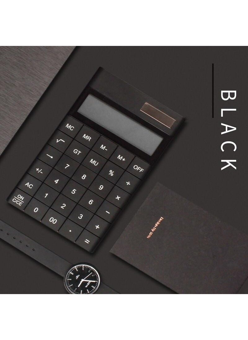 Valkyrie 12 Digit Solar Powered Desktop Calculator Slim Design Black  - Image 2