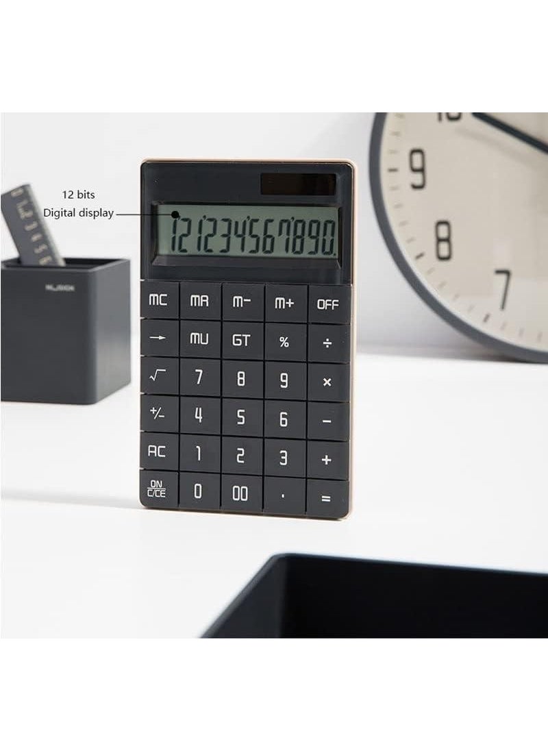 Valkyrie 12 Digit Solar Powered Desktop Calculator Slim Design Black  - Image 3