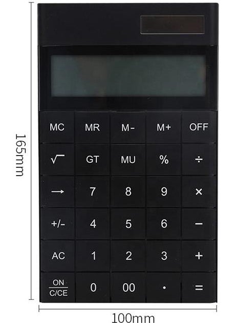 Valkyrie 12 Digit Solar Powered Desktop Calculator Slim Design Black  - Image 5