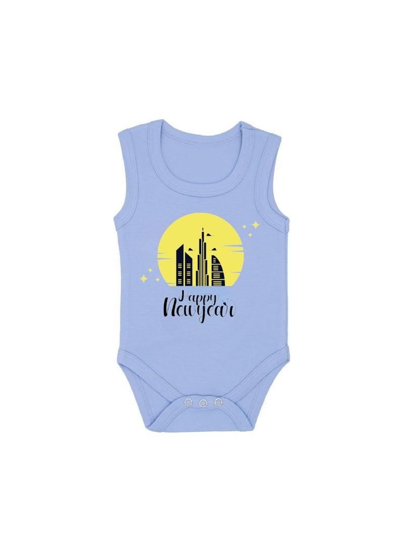 Happy New Year In Dubai With This Soft Cotton Baby Sleeve Less Onesie-Baby Bodysuit For New Year's Dubai-Baby's New Year's Outfit